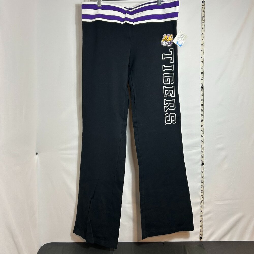 J.‎ America BNWT LSU late 2000s black fold waist flare yoga pants XL